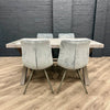 Fusion Stone Small Table PLUS x4 Light Grey Arana Dining Chairs