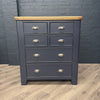 Hewitt Norfolk Oak & Blue Painted Chest of Drawer - 4 over 2