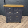 Hewitt Norfolk Oak & Blue Painted Chest of Drawer - 4 over 2