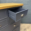 Hewitt Norfolk Oak & Blue Painted Chest of Drawer - 4 over 2