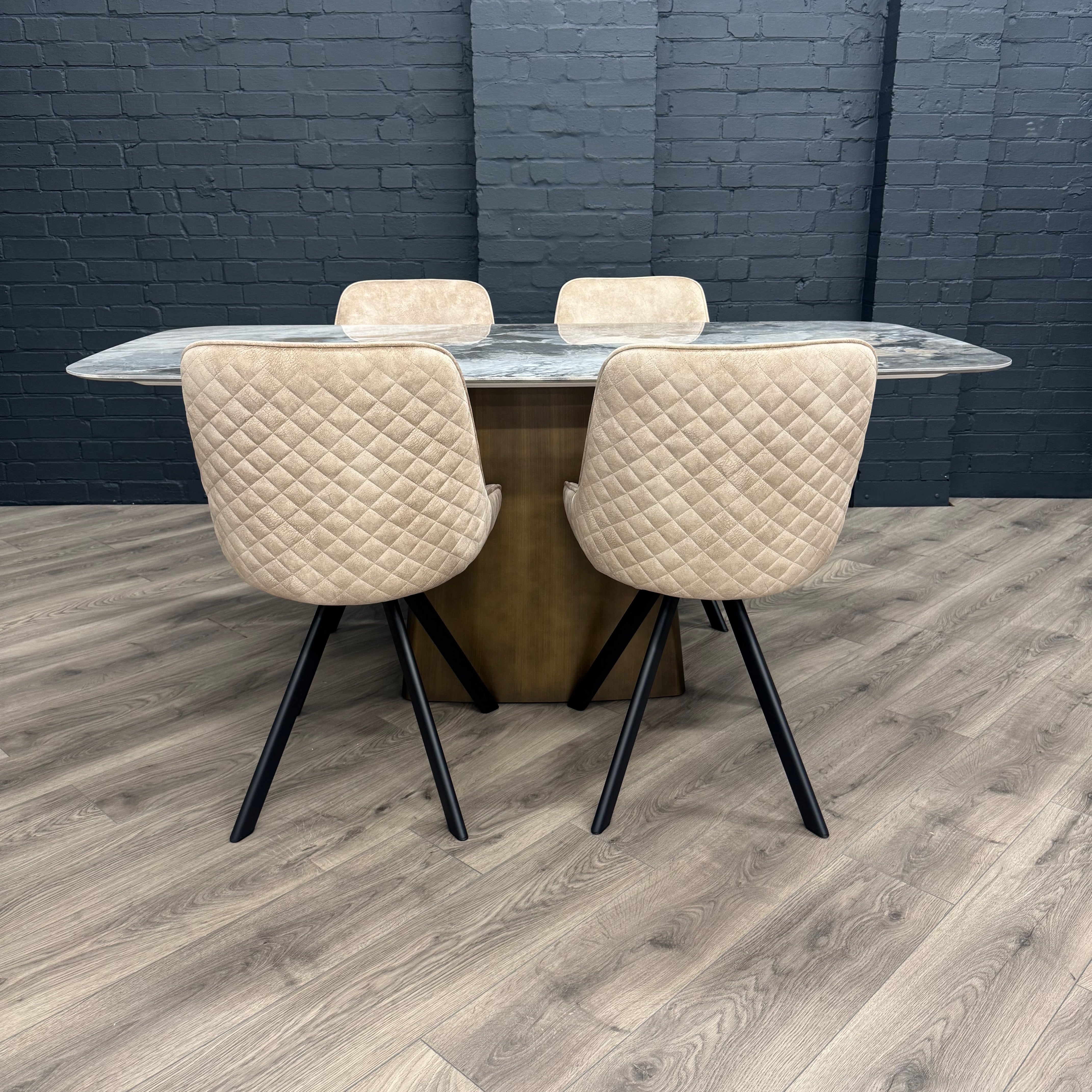 Chicago 1.8m Dining Table PLUS X4 Chicago Taupe Dining Chairs