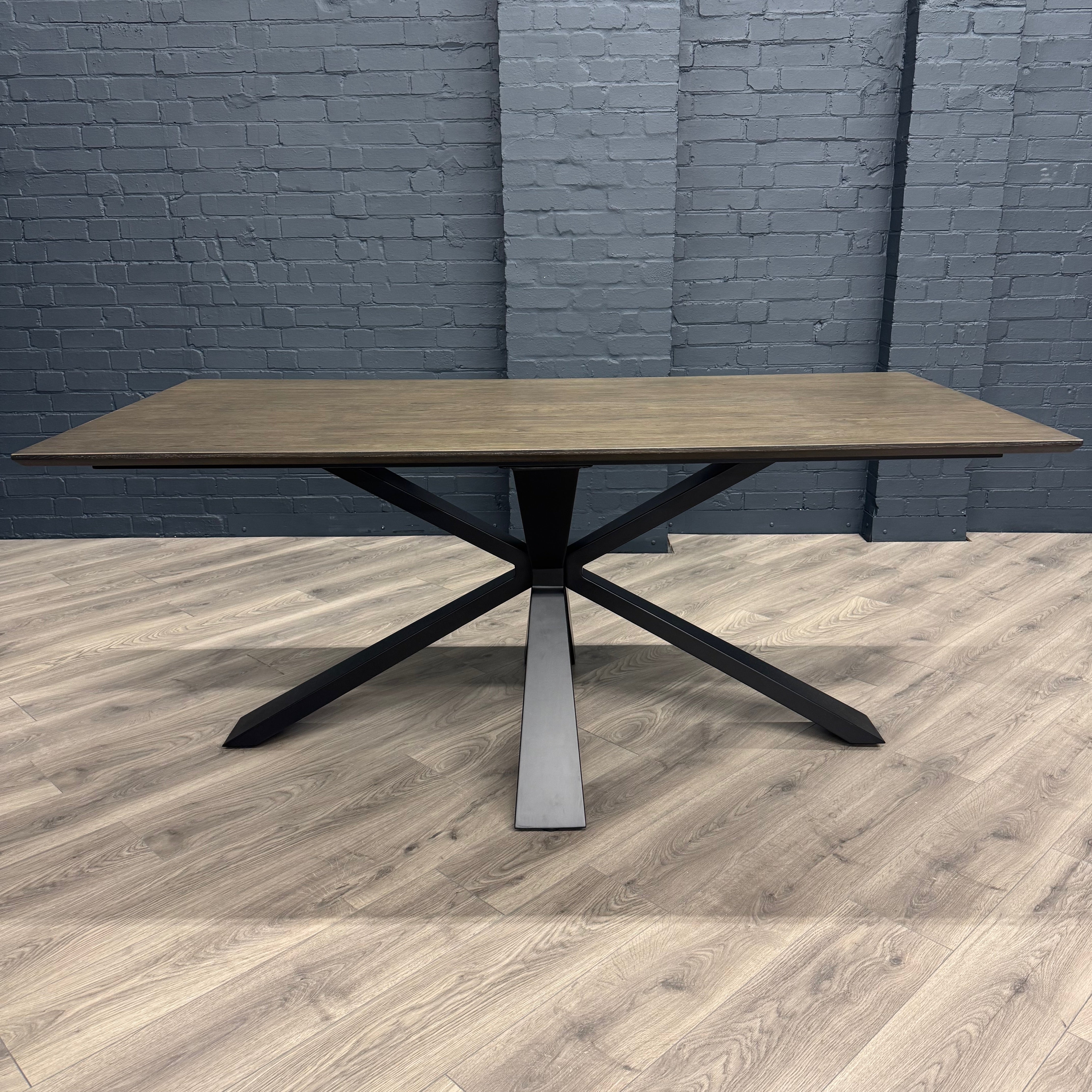 Stamford Dining Table With Metal Base - 180cm Fixed Top