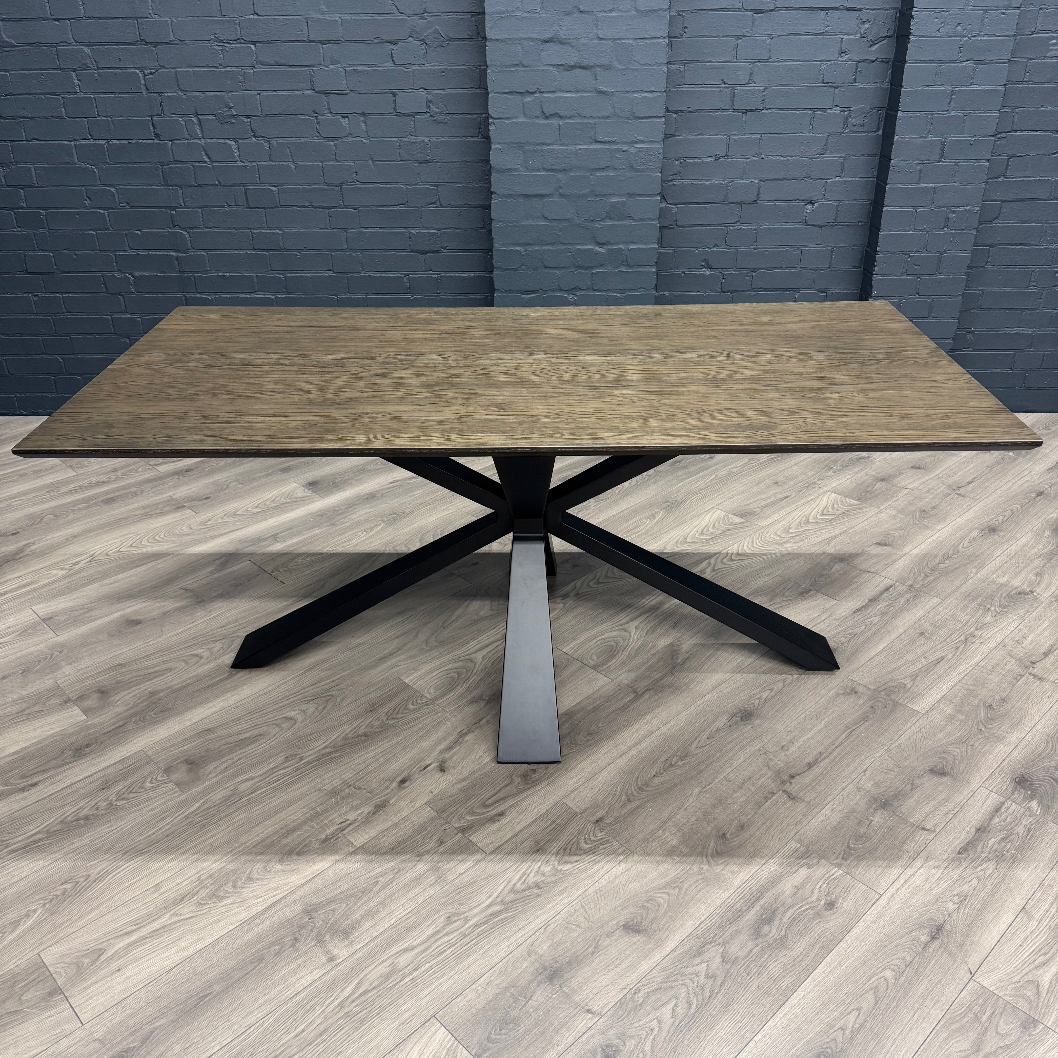 Stamford Dining Table With Metal Base - 180cm Fixed Top