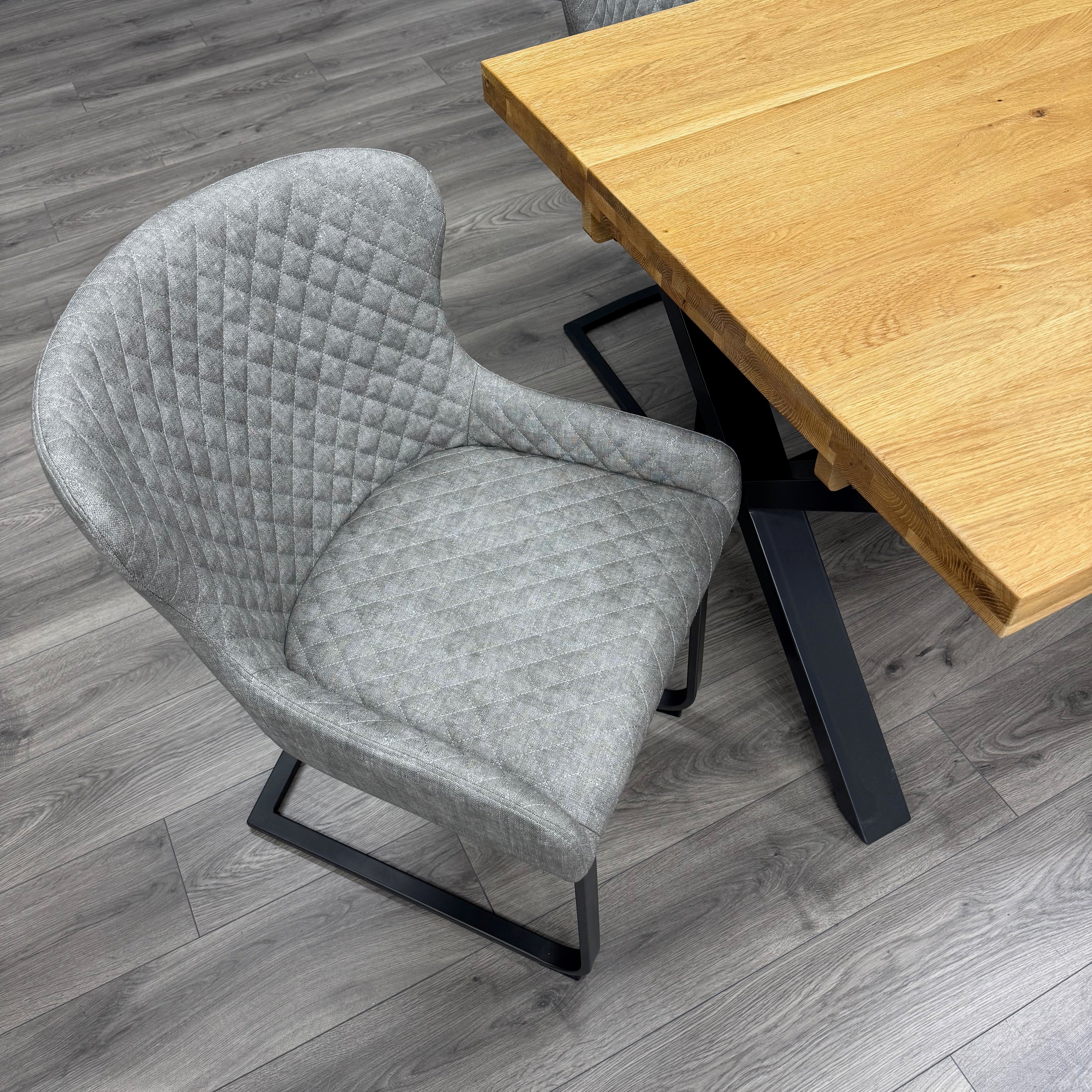 Fusion Oak Small Dining Table PLUS X4 Fusion Platinum Cantilever Dining Chairs