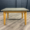 Solid Oak & Concrete - 1.2m Table, PLUS 4x Luxury Blue Chairs