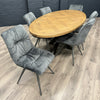 Havana Industrial Oak - 2m Oval Table, PLUS 6x Dark Grey Velvet Chairs