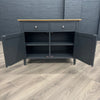 Rimini Oak & Charcoal Painted Sideboard - 2 Door, 2 Drawer