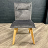 Lucca - Luxury Oak & Velvet Dining Chair - Grey