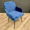 Retro Carver Wide Dining Chair - Blue Velvet