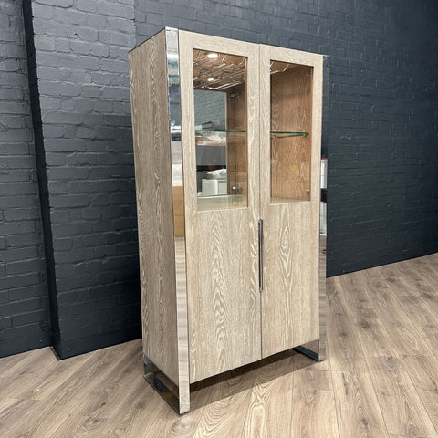 Sloane Oak & Chrome - Drinks Cabinet (Showroom Clearance)