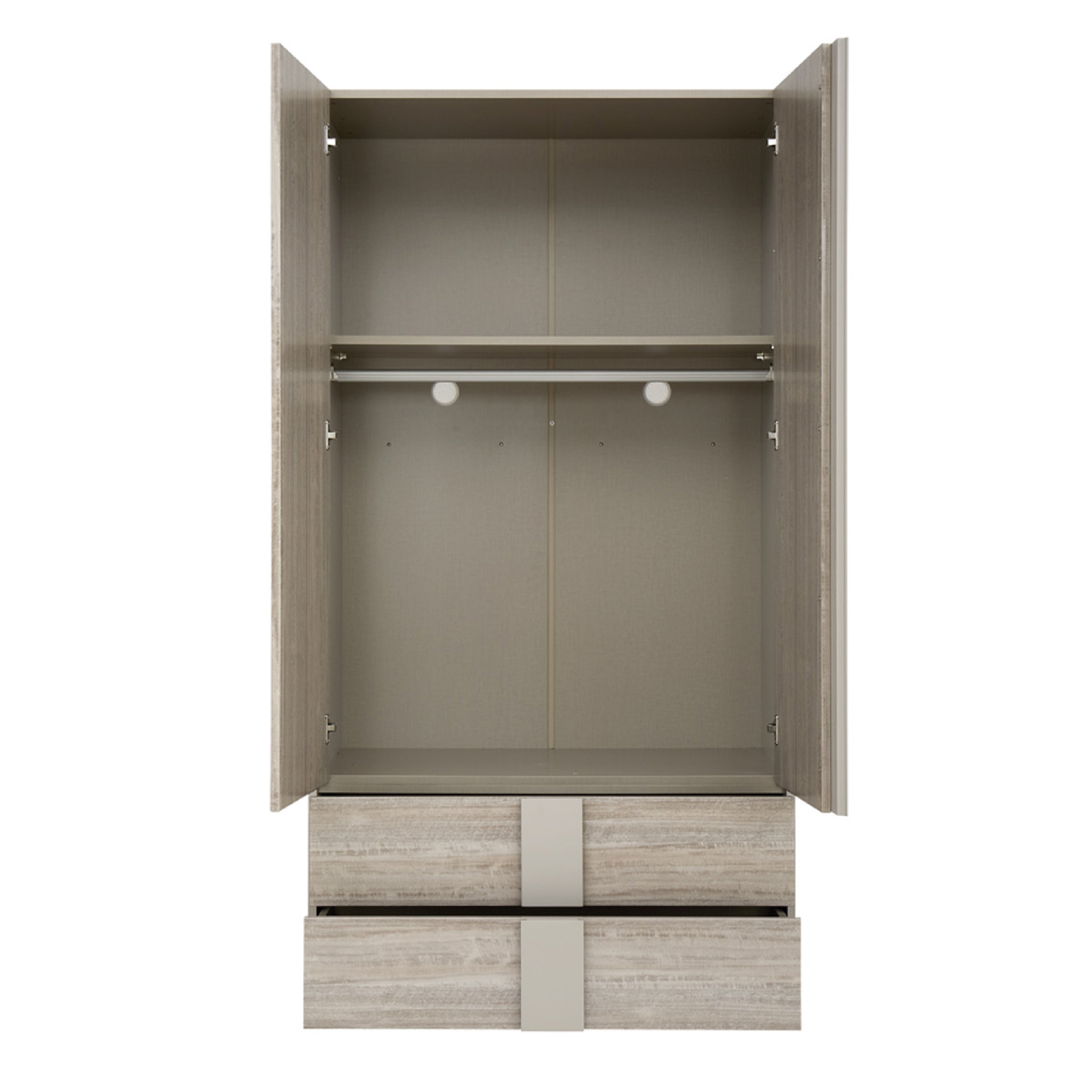 Jules - 2 Door 2 Drawer Wardrobe - Grey