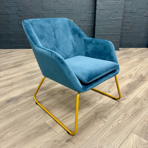 Jenna Armchair - Blue & Gold