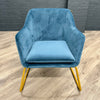 Jenna Armchair - Blue & Gold