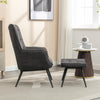 Katelyn Accent Chair with Stool - Charcoal Grey