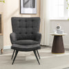 Katelyn Accent Chair with Stool - Charcoal Grey