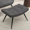 Katelyn Accent Chair with Stool - Charcoal Grey