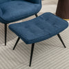 Katelyn Accent Chair with Stool - Denim Blue