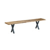 Live Edge 2m Dining Bench with X Shaped Legs - Natural