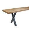 Live Edge 2m Dining Bench with X Shaped Legs - Natural