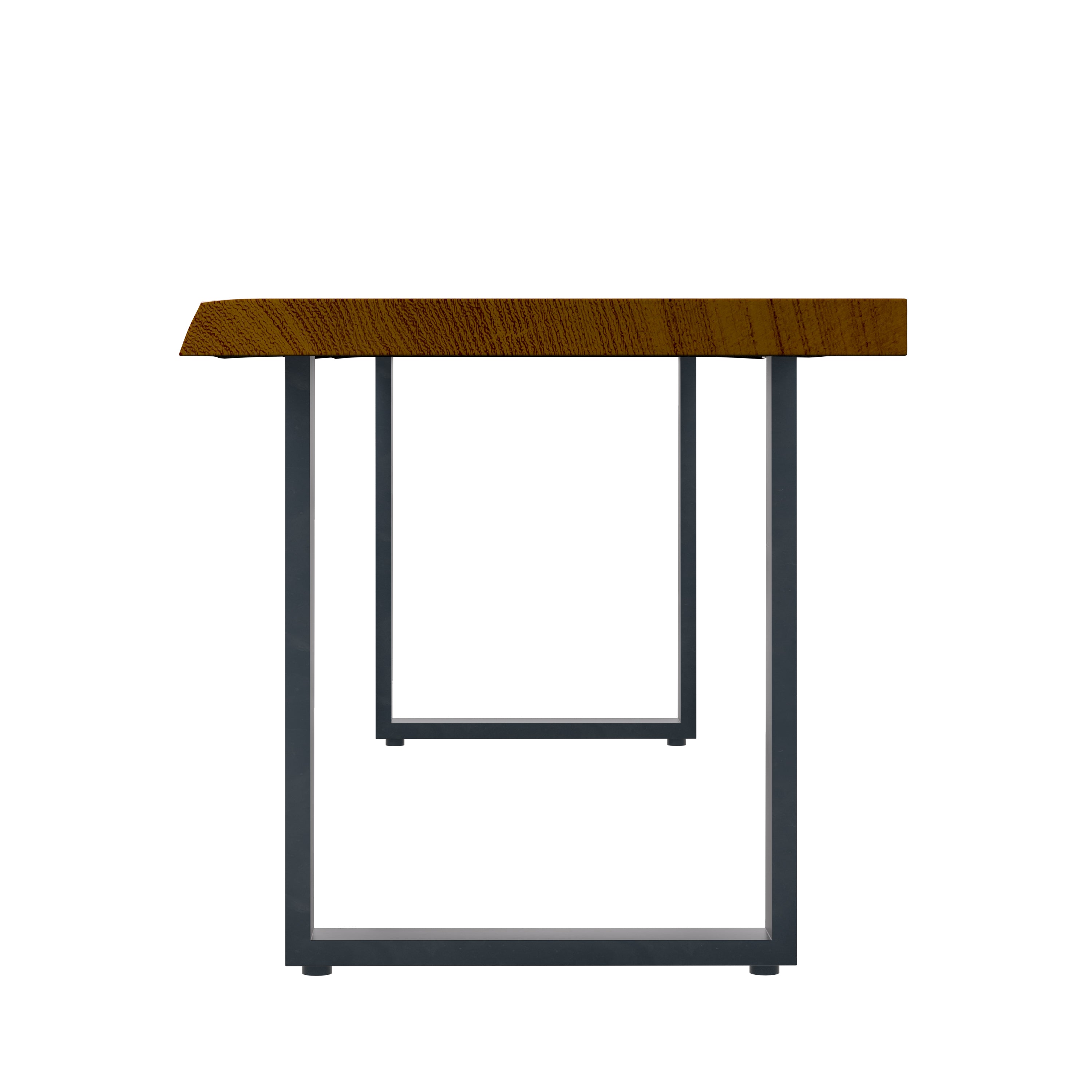 Live Edge 2m Dining Bench with U Shaped Legs - Russet