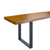 Live Edge 2m Dining Bench with U Shaped Legs - Russet