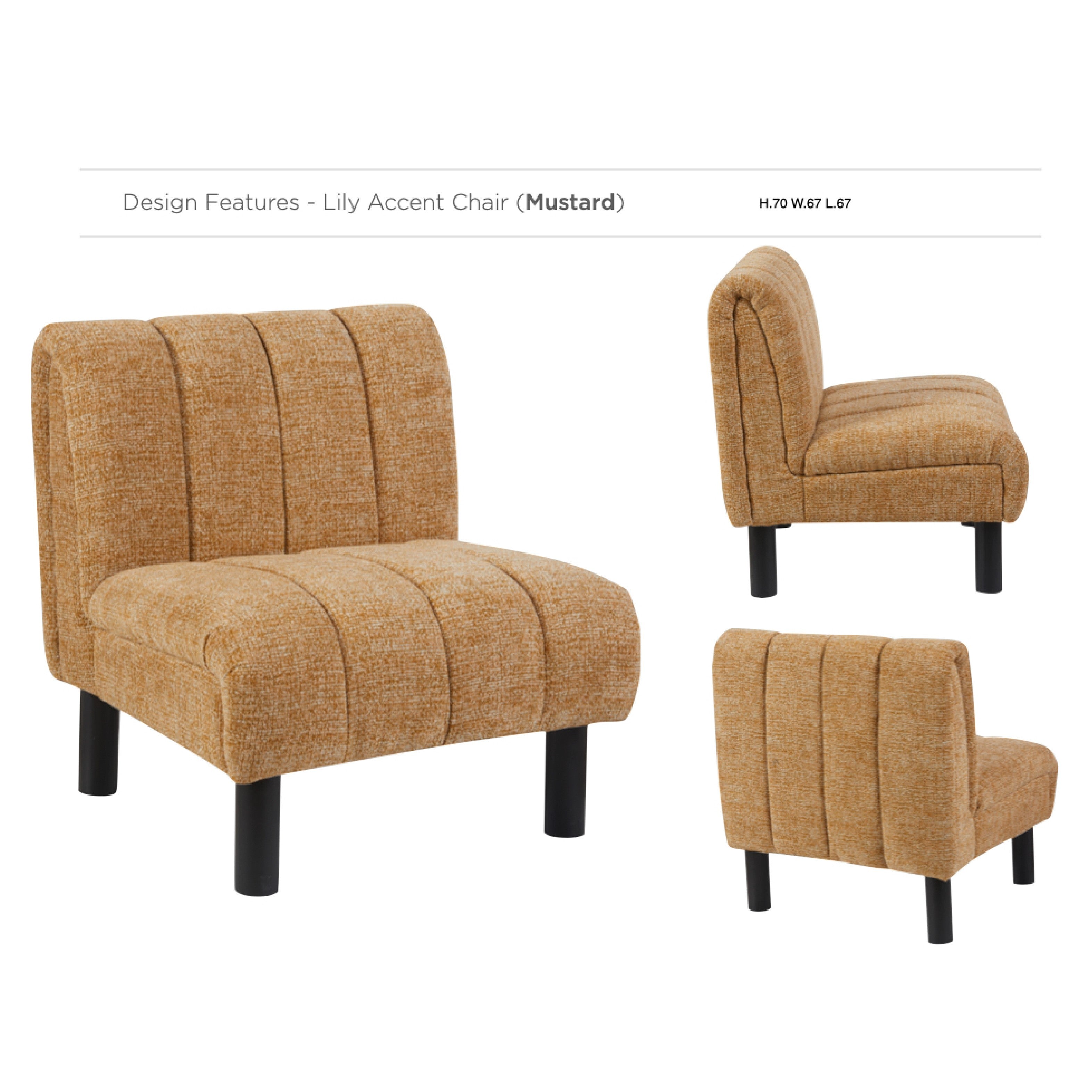 Lily Accent Chair - Mustard