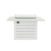 Mambo Santorini Garden Furniture - Aluminium Bar Table with Firepit - White with Plain Top