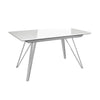 Mint Collection - 1.5m Extending Dining Table with Silver Legs - Gloss White
