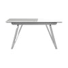 Mint Collection - 1.5m Extending Dining Table with Silver Legs - Gloss White