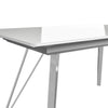 Mint Collection - 1.5m Extending Dining Table with Silver Legs - Gloss White