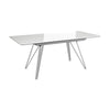 Mint Collection - 1.5m Extending Dining Table with Silver Legs - Gloss White