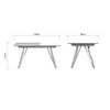 Mint Collection - 1.5m Extending Dining Table with Silver Legs - Gloss White