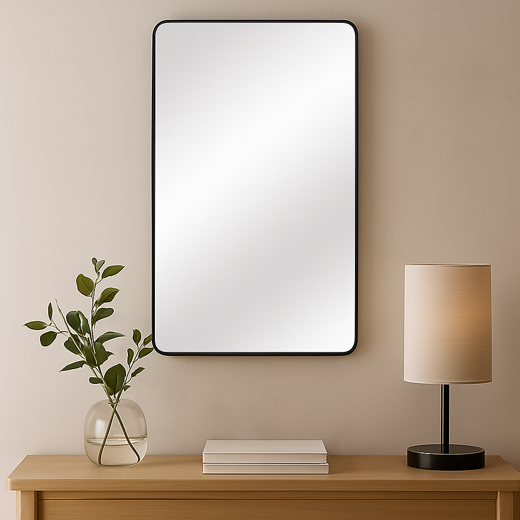 Mirror Collection Iron Framed Mirror Black - MIR36-B