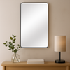Mirror Collection Iron Framed Mirror Black - MIR36-B