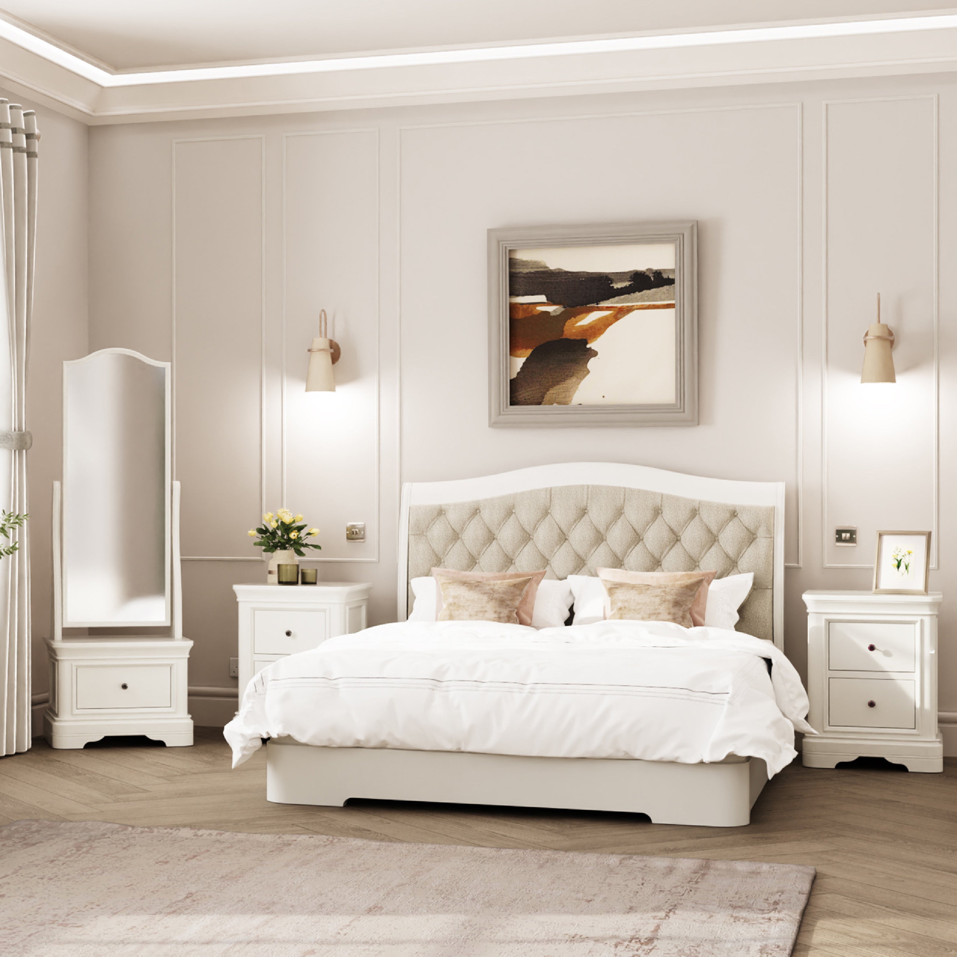 Mabel Bed Frame - Bone