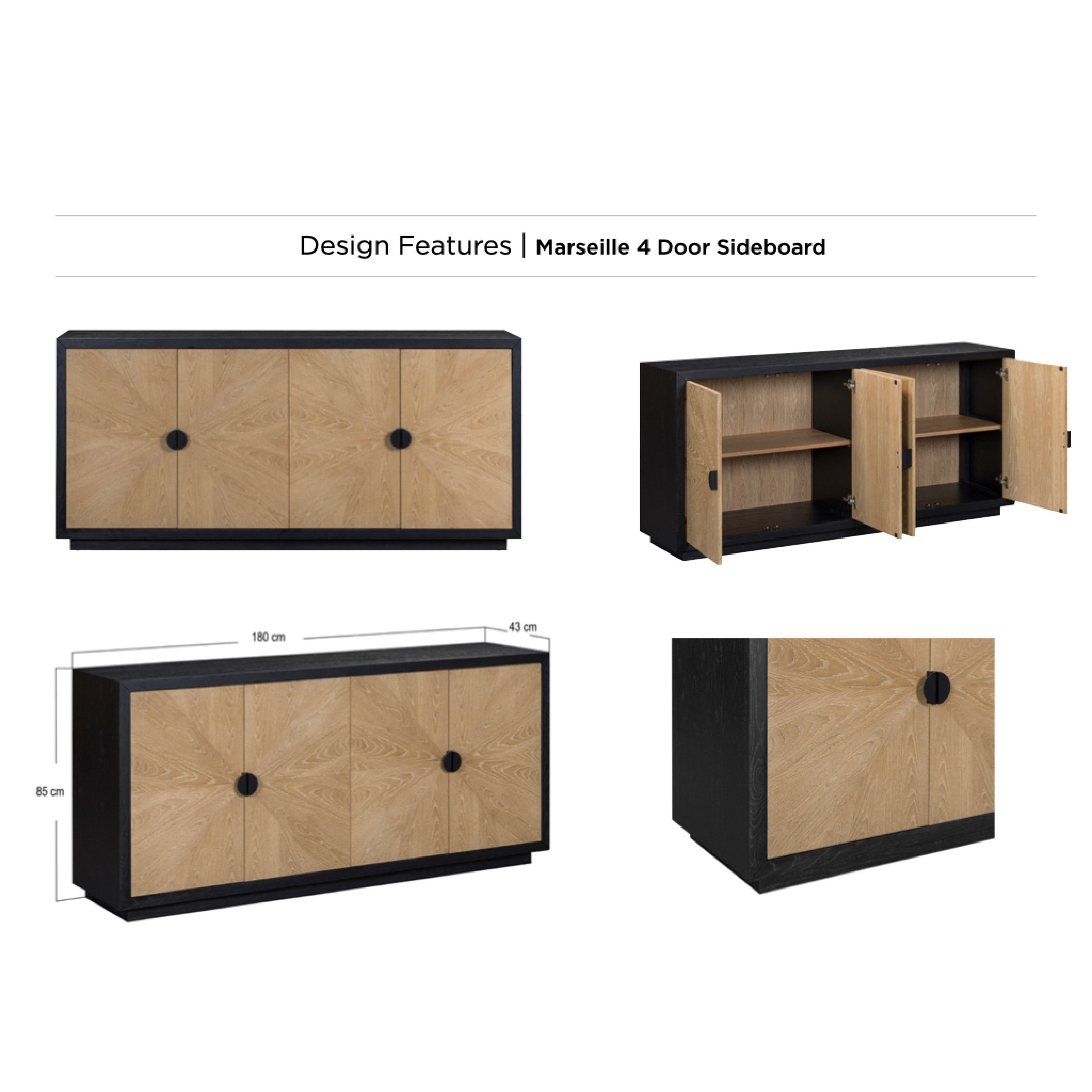 Marseille Sideboard - 4 Door