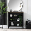Rimini Oak & Jet Black Painted Bookcase - Small Wide