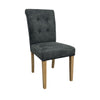 Newby Light Oak Dining Chair - Upholstered Dark Grey