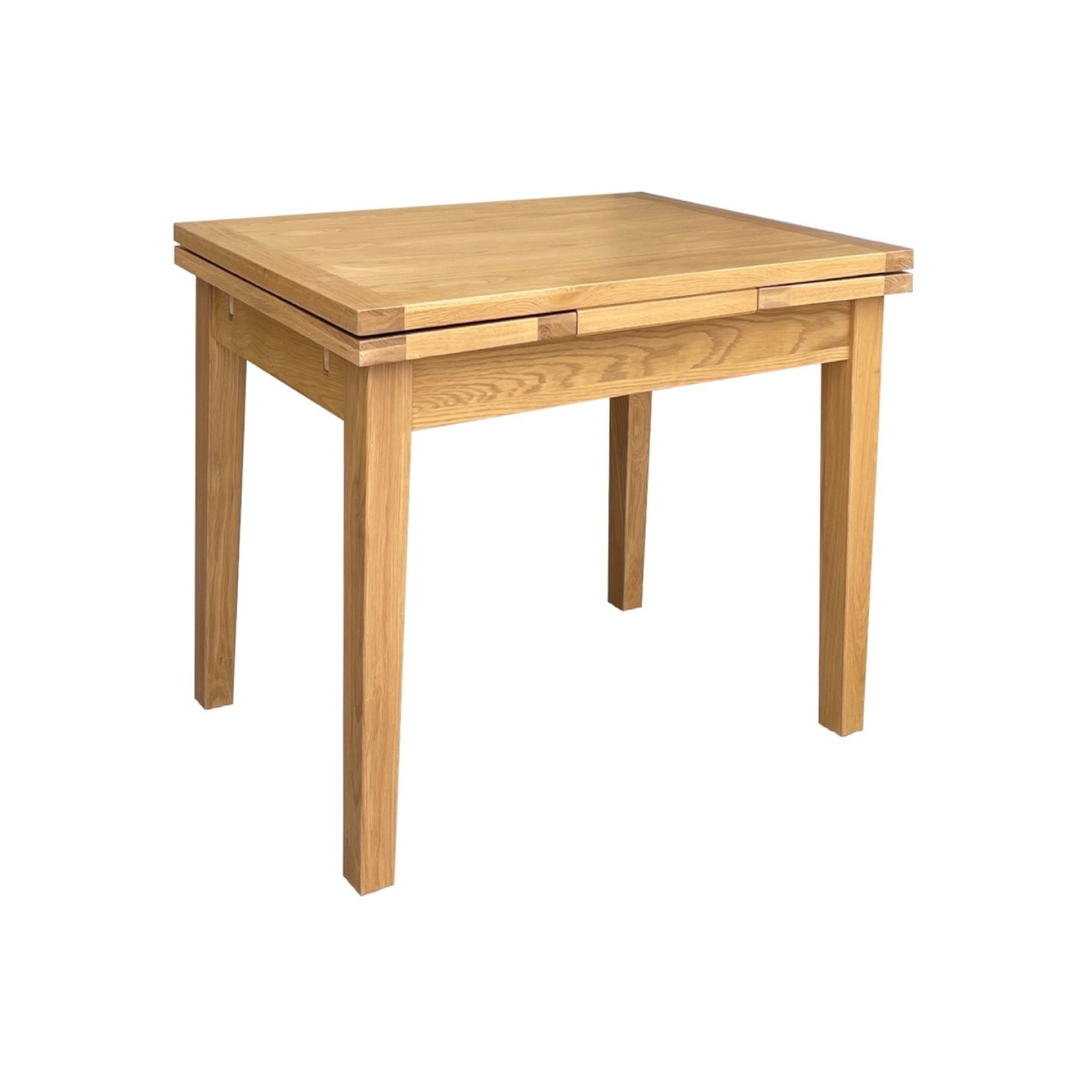 Newby Light Oak Dining Table - 90cm Drawer Leaf Extending