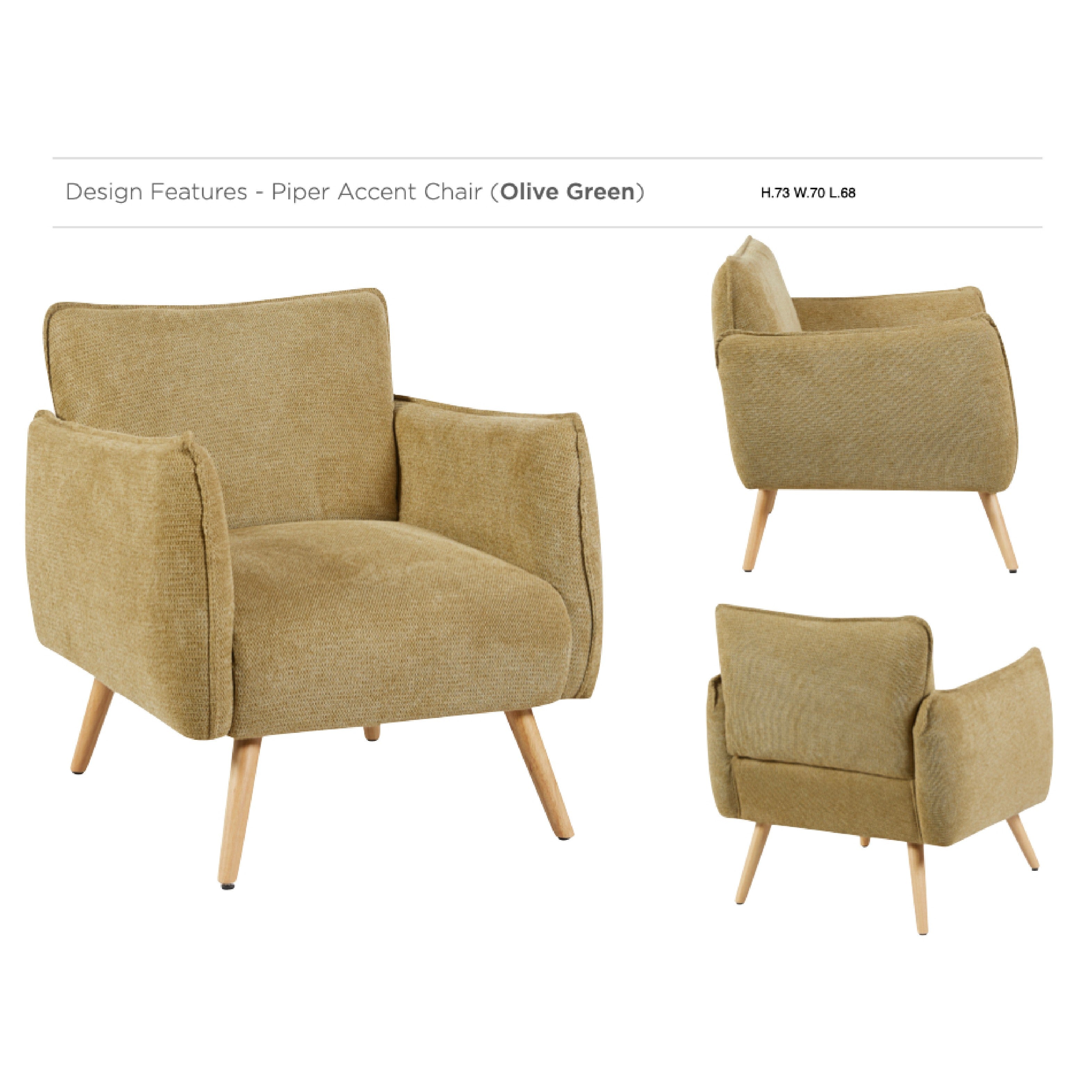 Piper Accent Chair - Olive Green