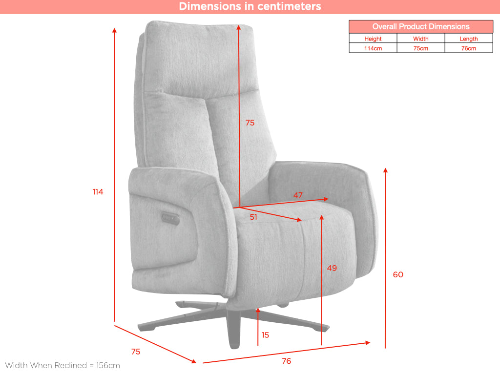 Prestige Fabric Electric Swivel Chair - Lavender