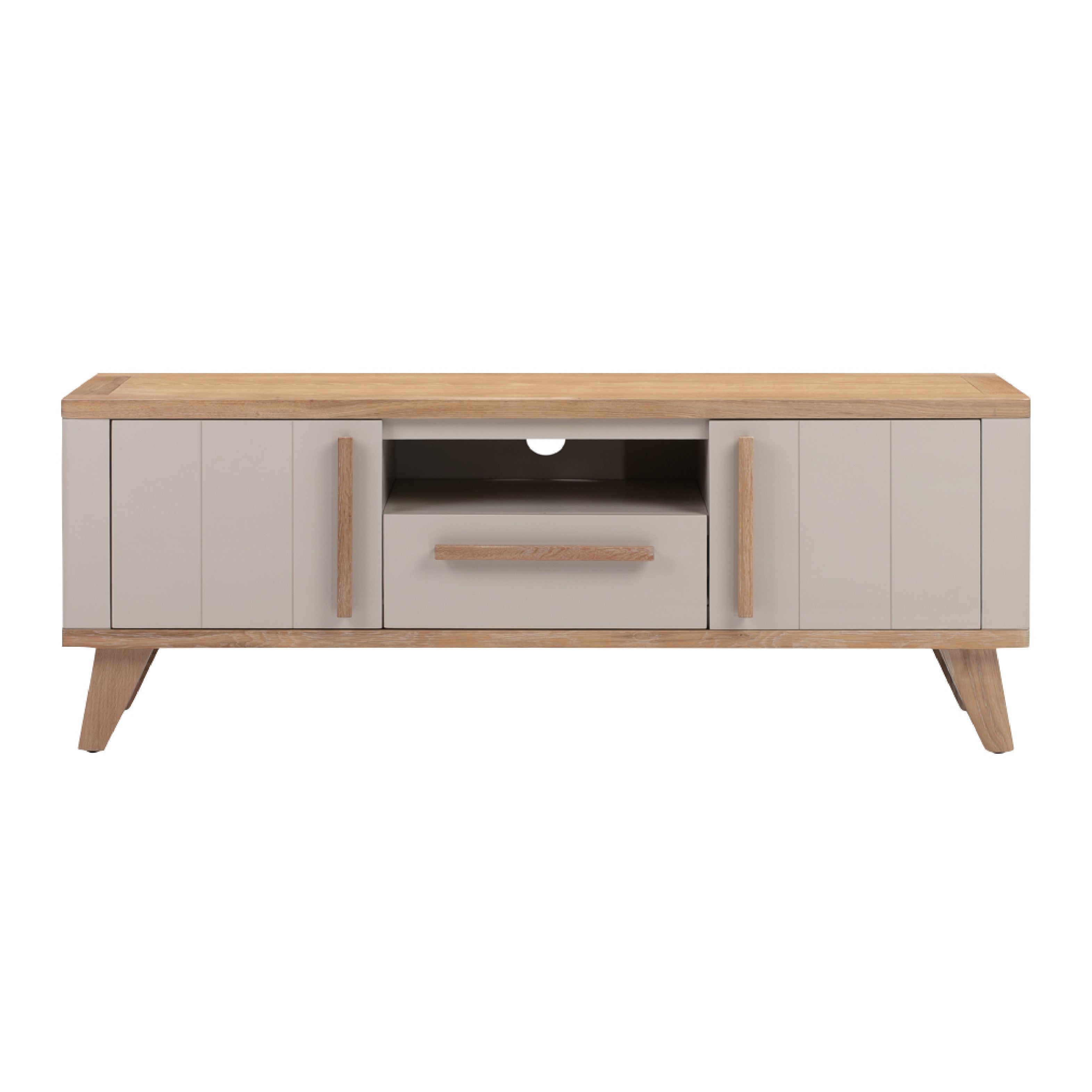 Rimini Washed Oak & Stone Painted - Large TV Unit