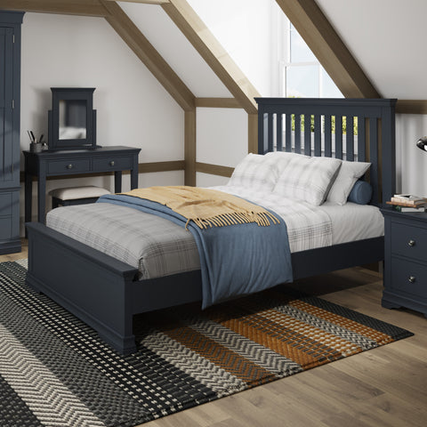 Chantilly Midnight Grey Painted Bed Frame - 4ft6 Double