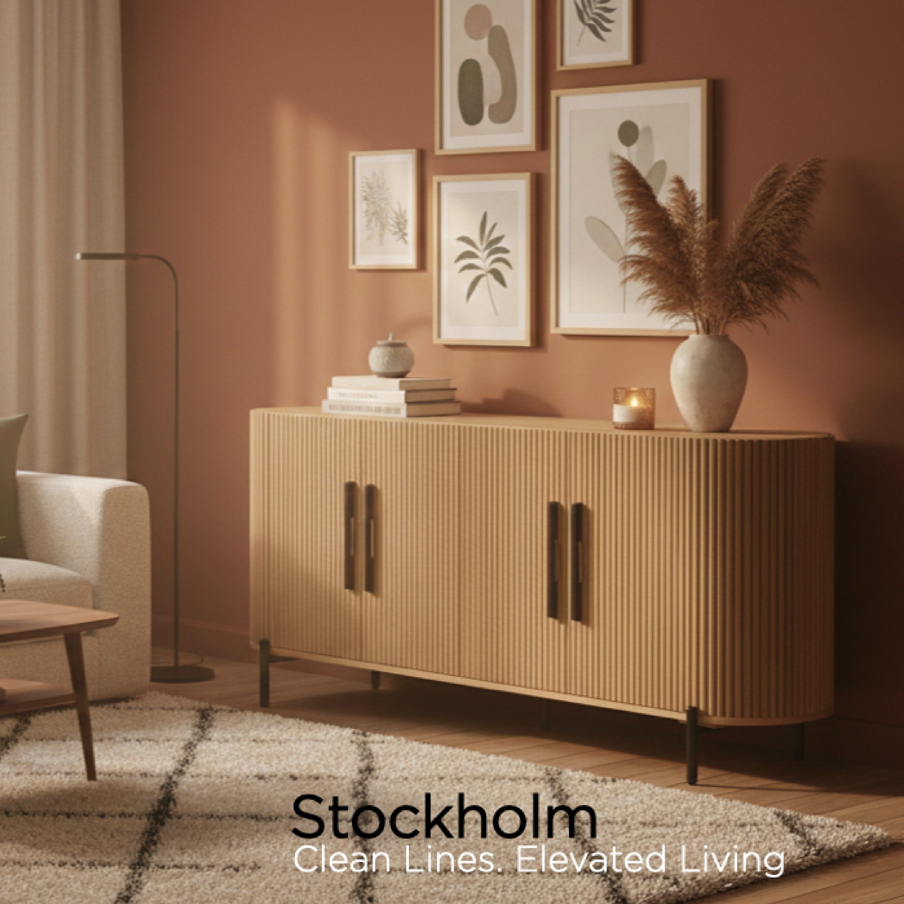 Stockholm Curved Sideboard - 4 Door