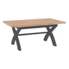 Cotswold Charcoal Painted & Oak Dining Table - 180cm Fixed Top