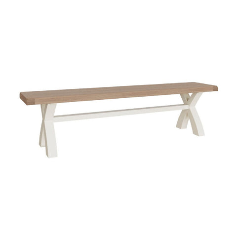 Cotswold White Painted & Oak Dining Bench