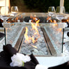 Mambo Santorini Garden Furniture - Aluminium Bar Table with Firepit - White with Plain Top
