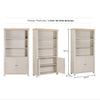 Windermere Oyster Grey Painted & Oak Bookcase - 2 Door Tall Wide