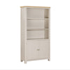Windermere Oyster Grey Painted & Oak Bookcase - 2 Door Tall Wide