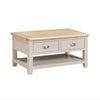 Windermere Oyster Grey Painted & Oak Coffee Table - 2 Drawer